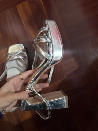Zapatos de tacón AZAREY plateados