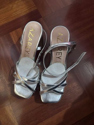 Zapatos de tacón AZAREY plateados