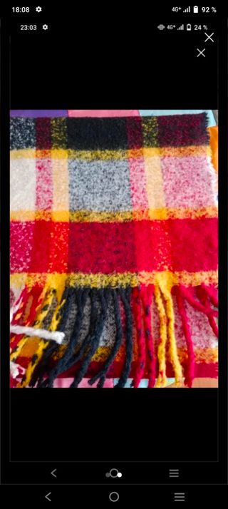 Pasmina multicolor con flecos