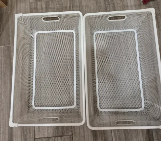 Cestas metálicas blancas (2 unidades)