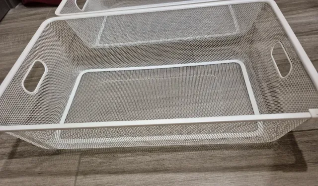 Cestas metálicas blancas (2 unidades)