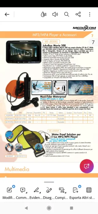 Lettore Mediacom MP3 MP4 MP5 Portatile