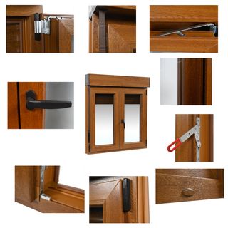 VENTANA PVC ROBLE PERSIANA 120 X 135