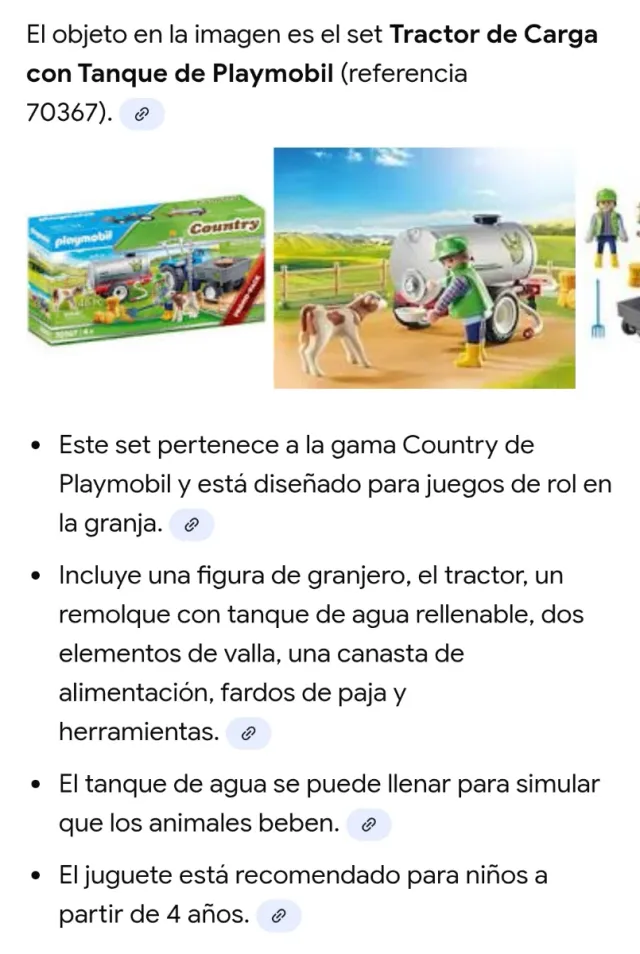 Tractor Playmobil con remolque y accesorios