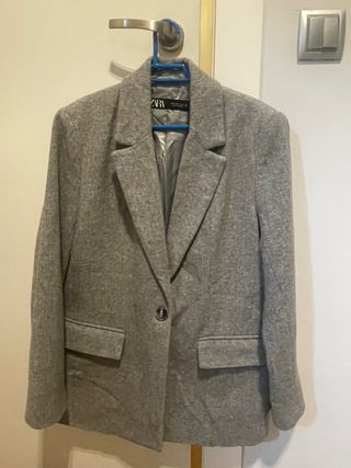 Blazer Zara Mujer Talla M Gris
