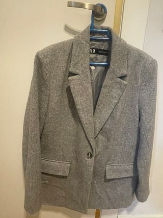Blazer Zara Mujer Talla M Gris