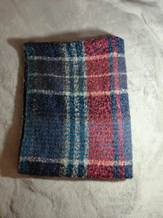 Bufanda Infinita Cuadros Tweed Azul y Rosa