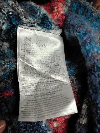 Bufanda Infinita Cuadros Tweed Azul y Rosa