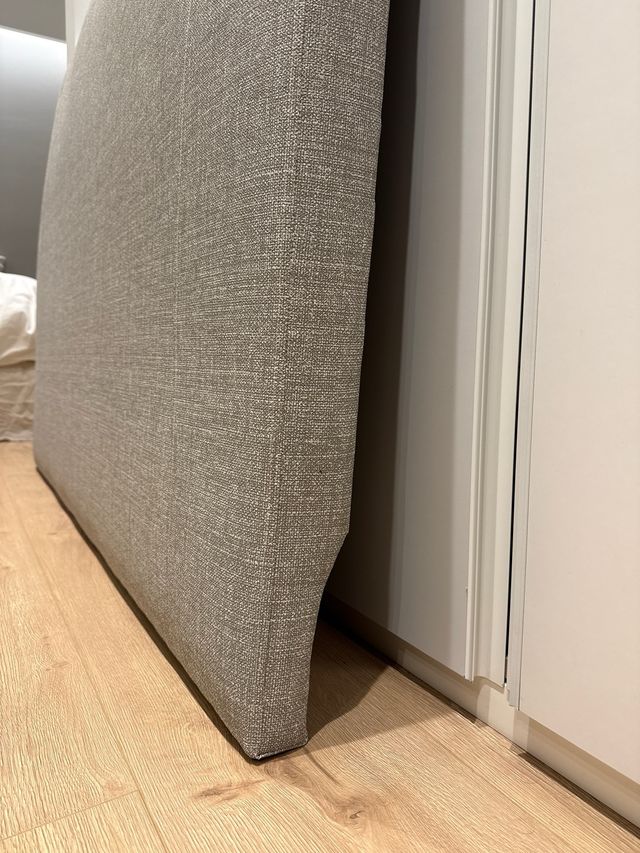 Cabecero effetto tessuto grigio