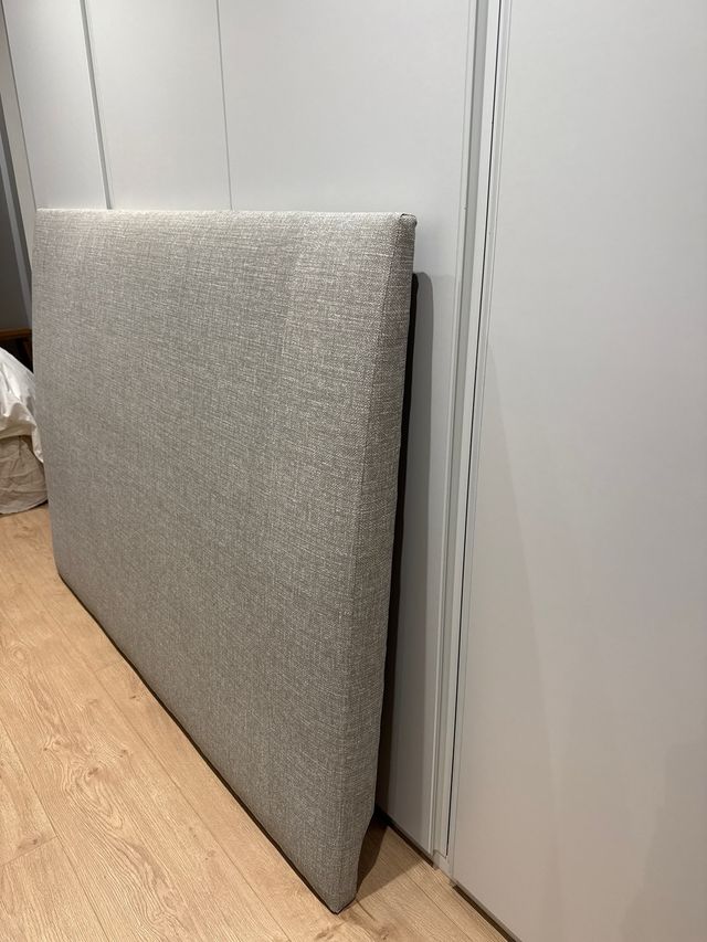 Cabecero effetto tessuto grigio