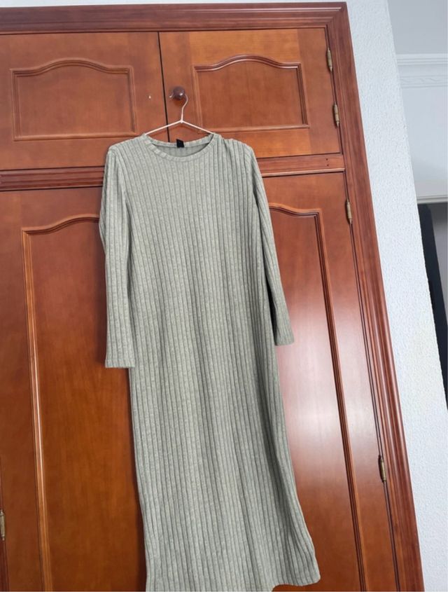 Vestido largo verde invierno talla S