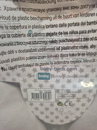 Almohada cuello bebé monster gris 0-12m