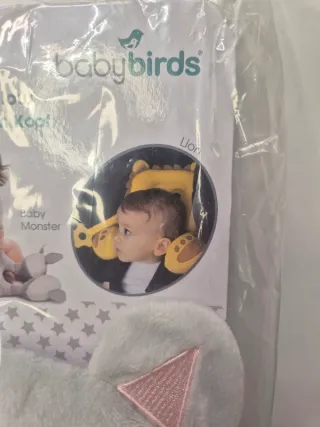 Almohada cuello bebé monster gris 0-12m