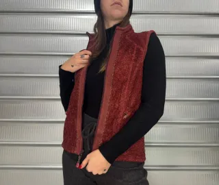 Gilet Woolrich in pile donna rosso
