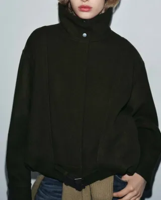 Chaqueta Zara Bomber Minimal con lana