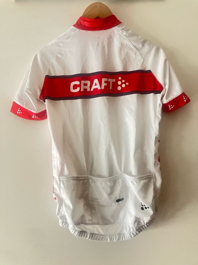 Maillot Ciclismo Craft Blanco y Rojo Talla M