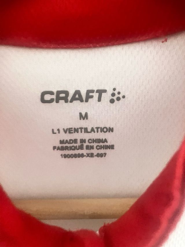 Maillot Ciclismo Craft Blanco y Rojo Talla M