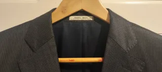 Traje Zara Gris Talla L Chaqueta y Pantalón