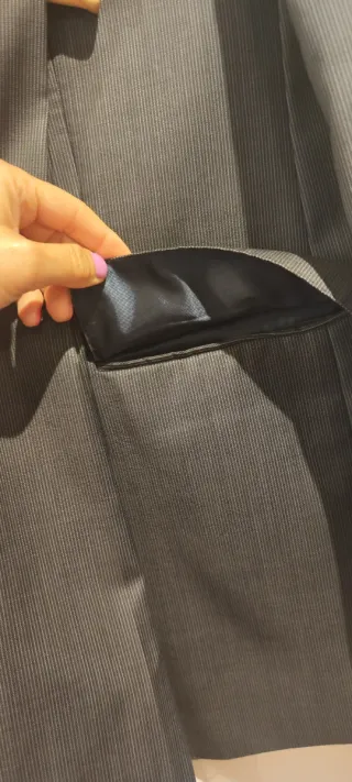 Traje Zara Gris Talla L Chaqueta y Pantalón