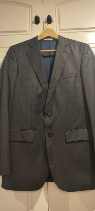 Traje Zara Gris Talla L Chaqueta y Pantalón