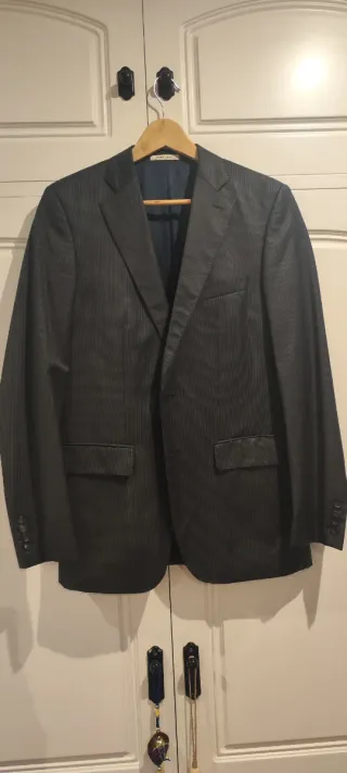 Traje Zara Gris Talla L Chaqueta y Pantalón