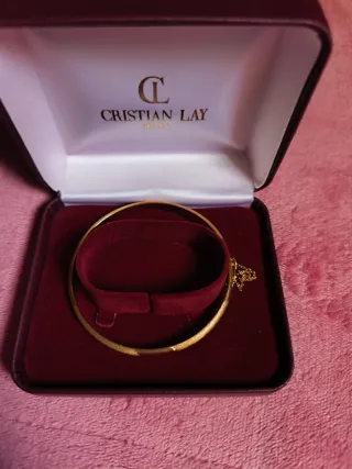 Pulsera media caña oro 18k