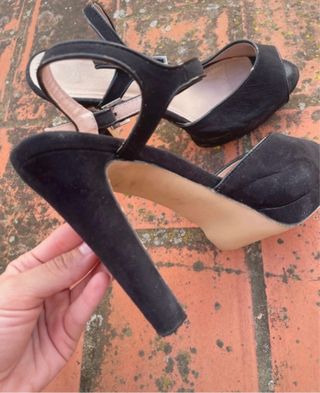 Sandalias tacón alto negras mujer