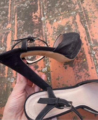Sandalias tacón alto negras mujer