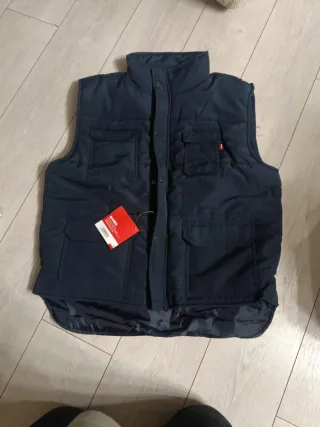 Chaleco de trabajo azul con bolsillos + jersey