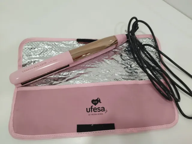 Plancha de pelo La Vecina Rubia rosa y oro