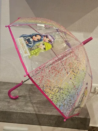 Paraguas Transparente Niña Rainbow High 74cm