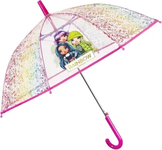 Paraguas Transparente Niña Rainbow High 74cm