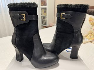 Botines Guess Negros Piel y Ante