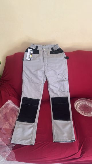 Pantalones Talla S Unisex Gris/Negro