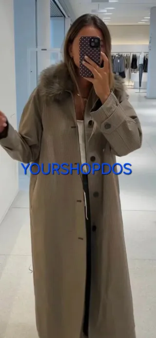 Trench cuello pelo reversible T S ZARA