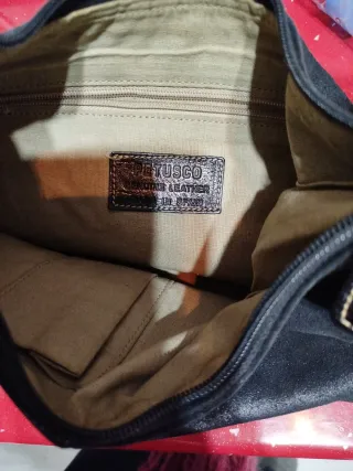 Bolso de piel negro y beige