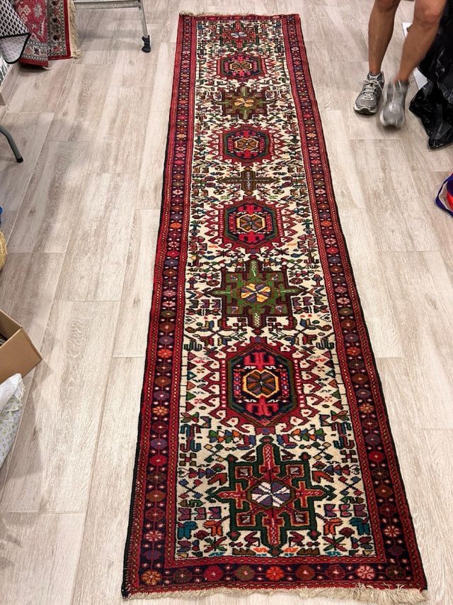 Tapete de Corredor Persa 100% Lã Multicolorida