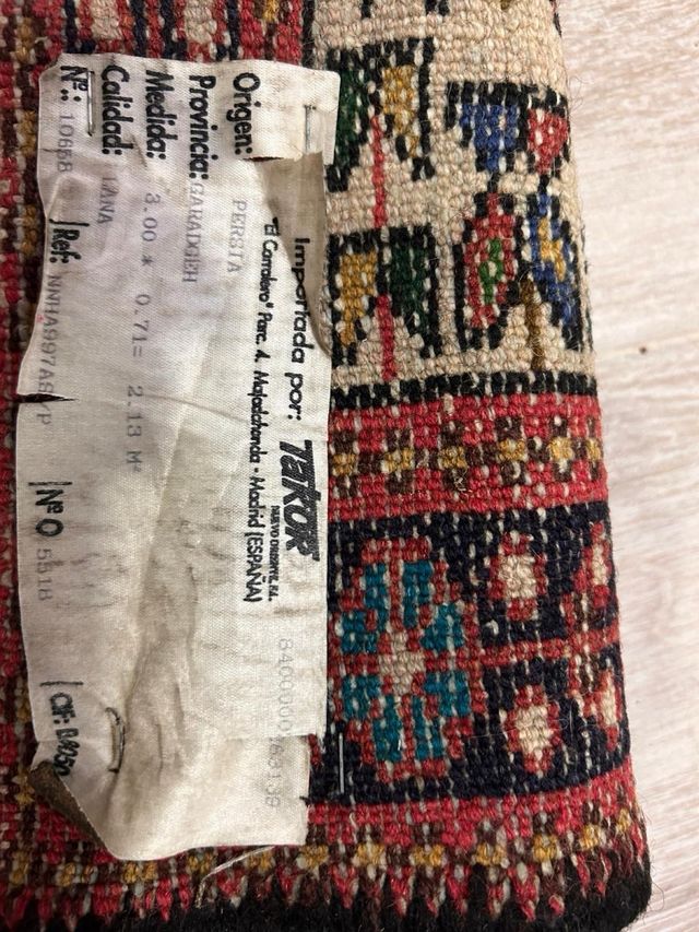 Tapete de Corredor Persa 100% Lã Multicolorida