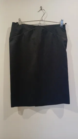 Saia Zara acetinada preta - Tamanho 38