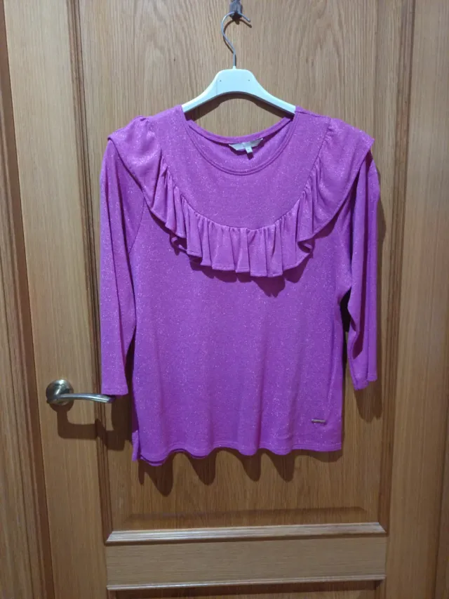 Sudadera brillante manga 3/4. Super suave y cómoda