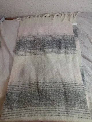 Bufanda Maxi Plaid Rosa/Gris/Blanco