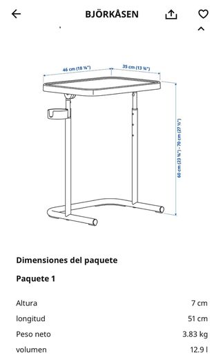 Tavolo ausiliario Ikea 'Björkasen'.