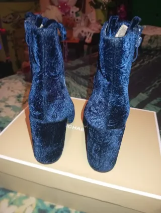 Botas terciopelo azul