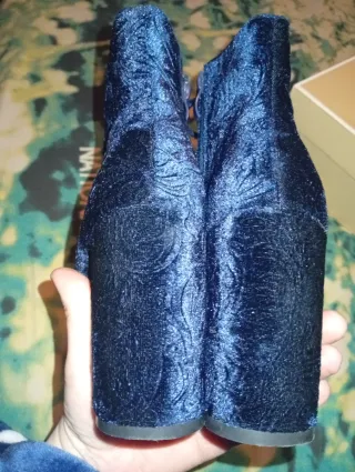 Botas terciopelo azul