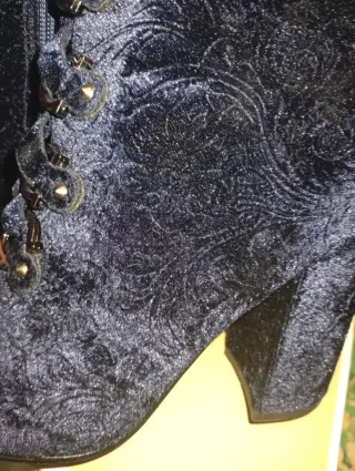 Botas terciopelo azul