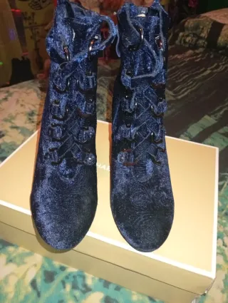 Botas terciopelo azul