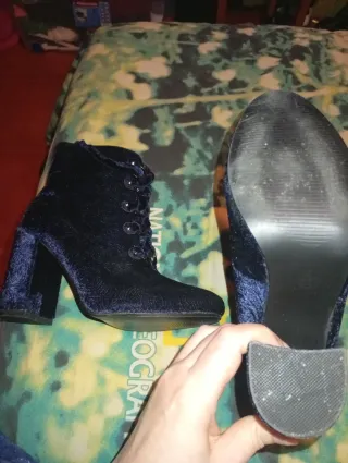 Botas terciopelo azul