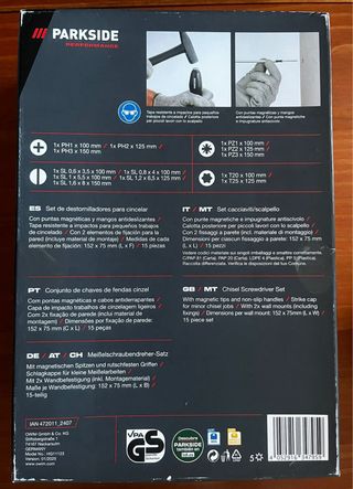 Set de Destornilladores para cincelar (Parkside).