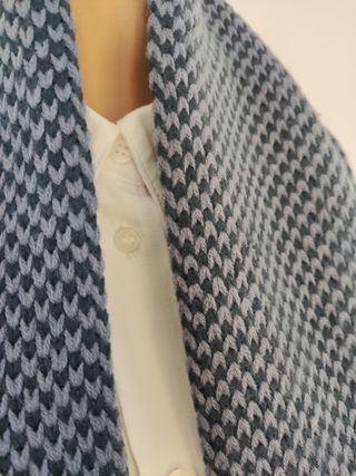 Sciarpa a maglia uomo blu e grigia