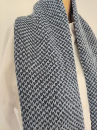 Sciarpa a maglia uomo blu e grigia